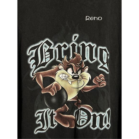 Vintage Y2K Looney Tunes Taz Bowling Bring It On Tee - Picture 2 of 7